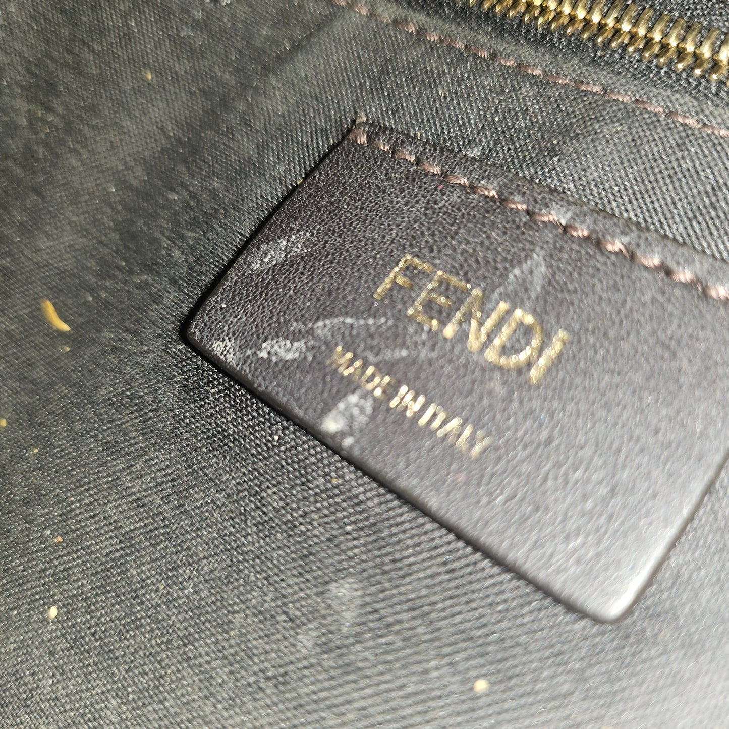 Fendi Zucca print white nappa leather Zaino mini backpack with gold hardware