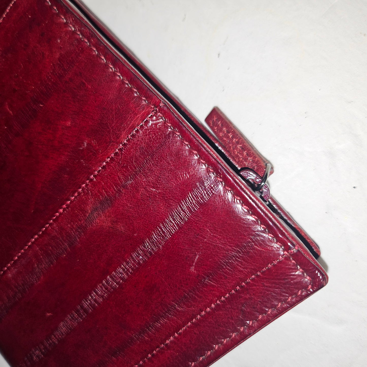 RARE! Gucci Tom Ford era burgundy eel leather long wallet/clutch!