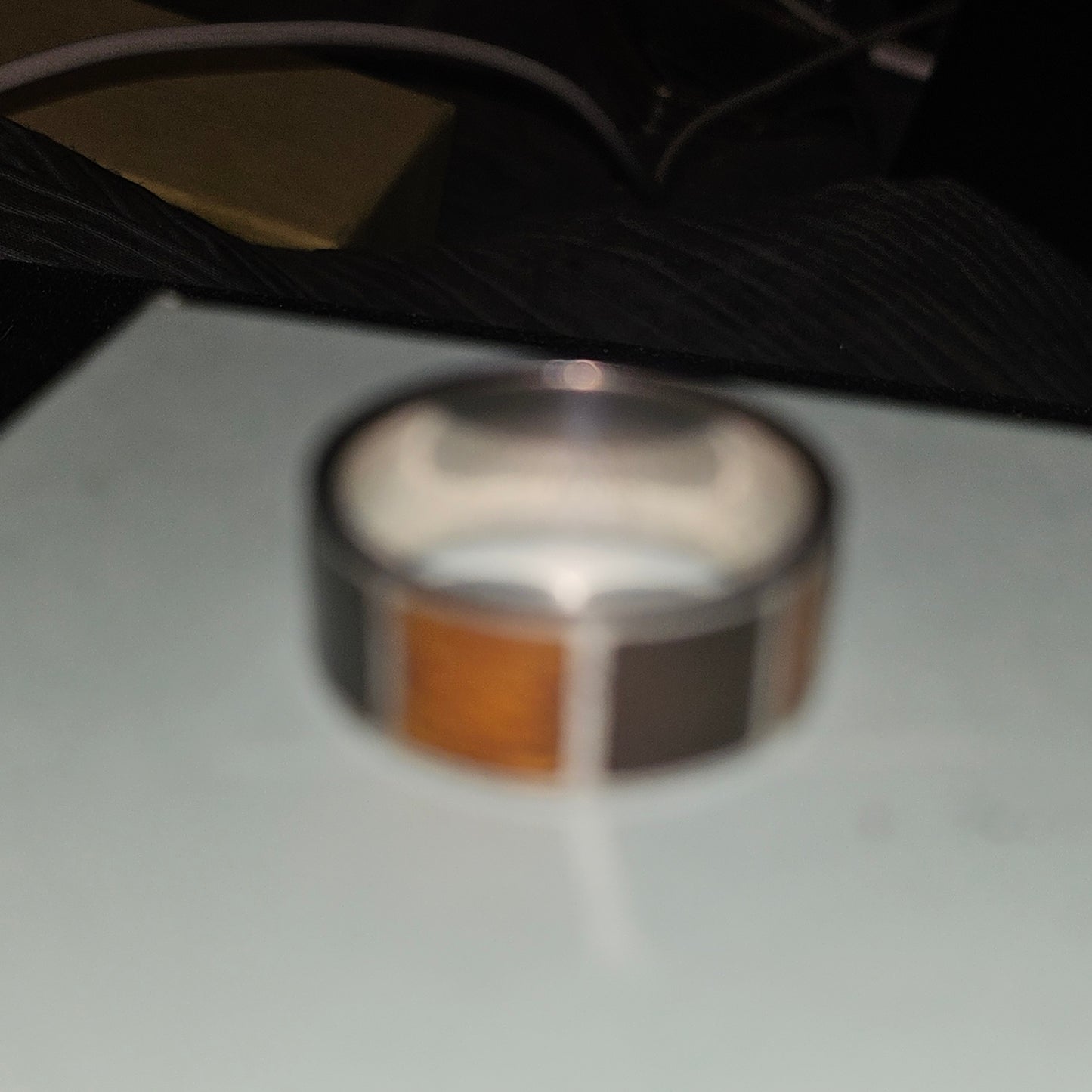 Louis Vuitton sterling & enamel wide unisex band