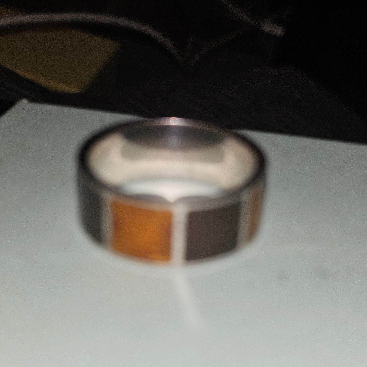 Louis Vuitton sterling & enamel wide unisex band