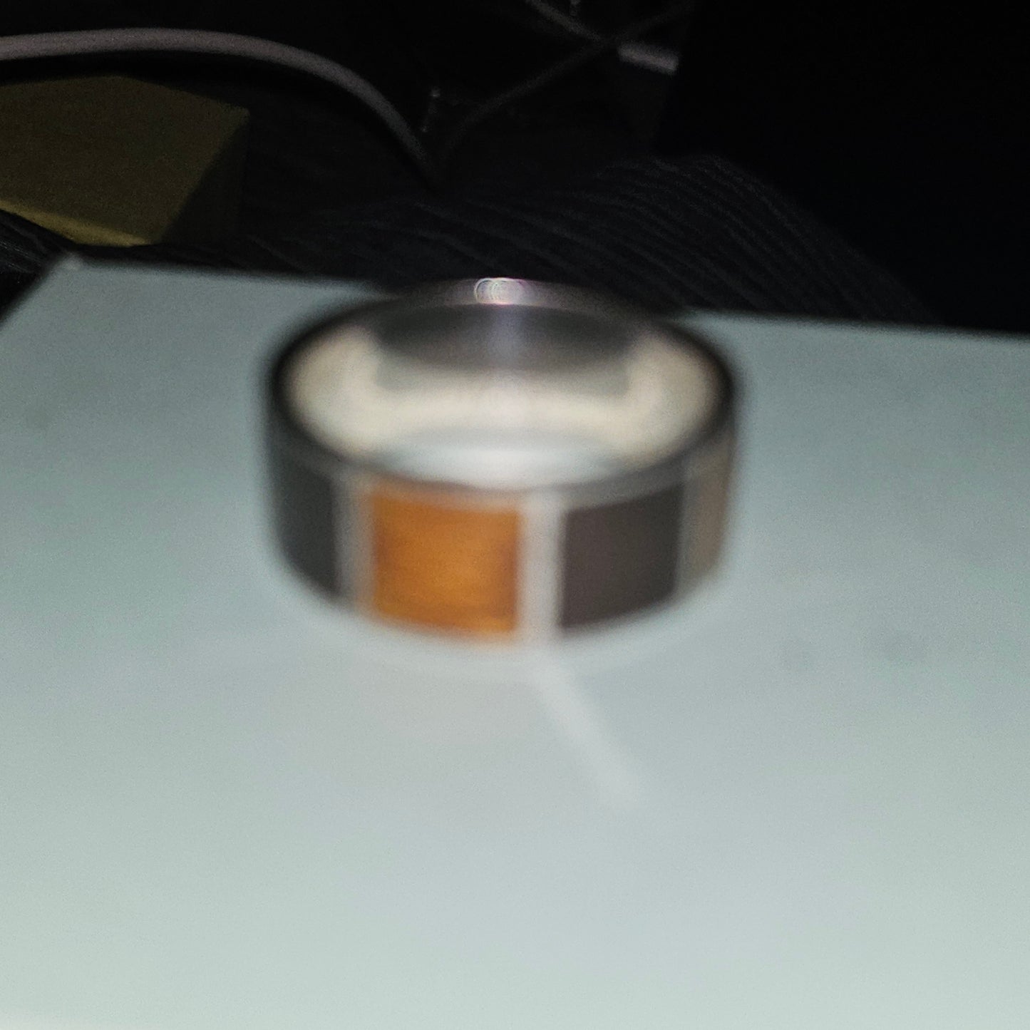 Louis Vuitton sterling & enamel wide unisex band