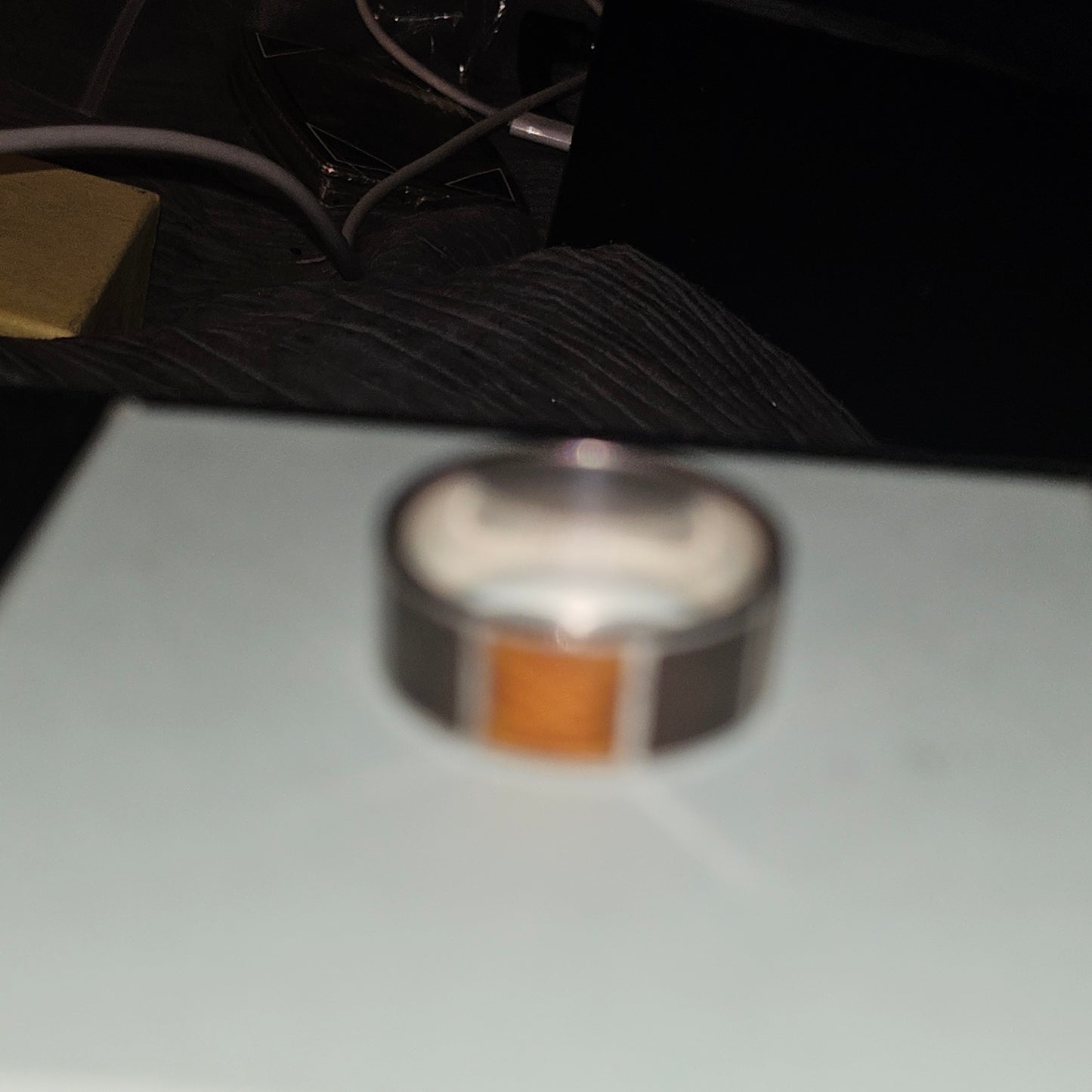 Louis Vuitton sterling & enamel wide unisex band