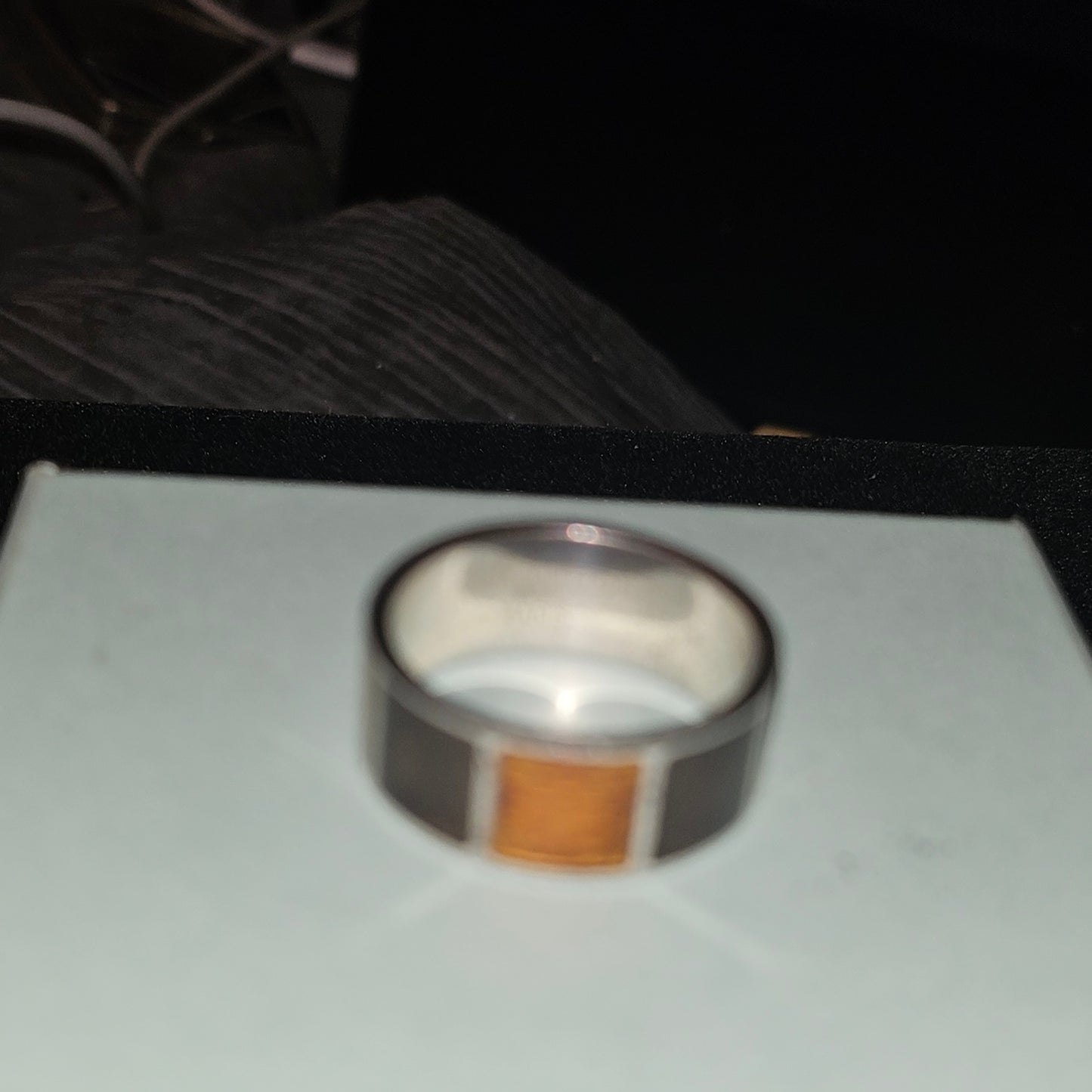 Louis Vuitton sterling & enamel wide unisex band