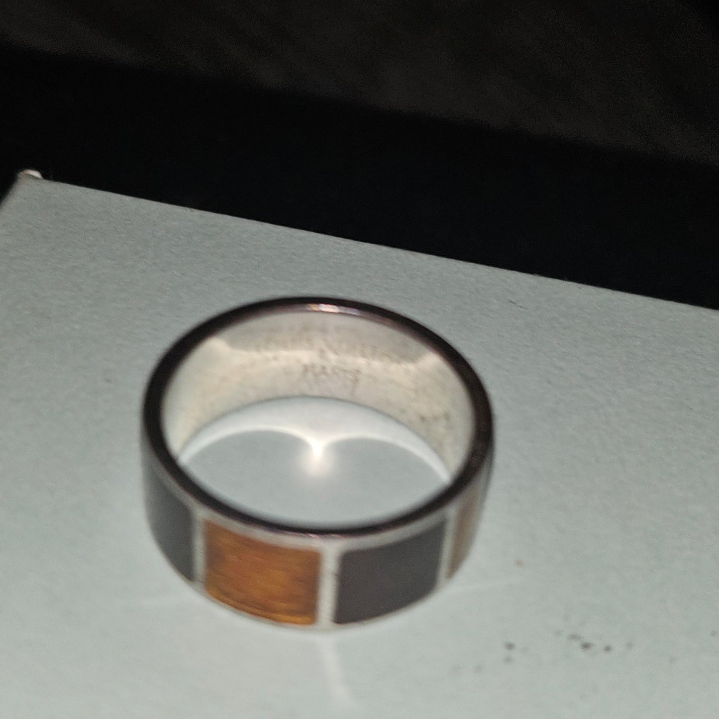 Louis Vuitton sterling & enamel wide unisex band