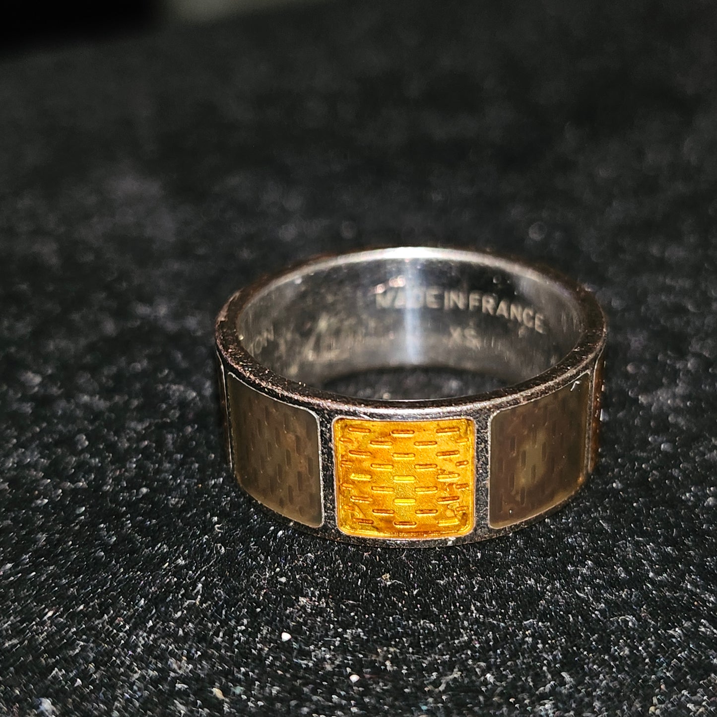 Louis Vuitton sterling & enamel wide unisex band