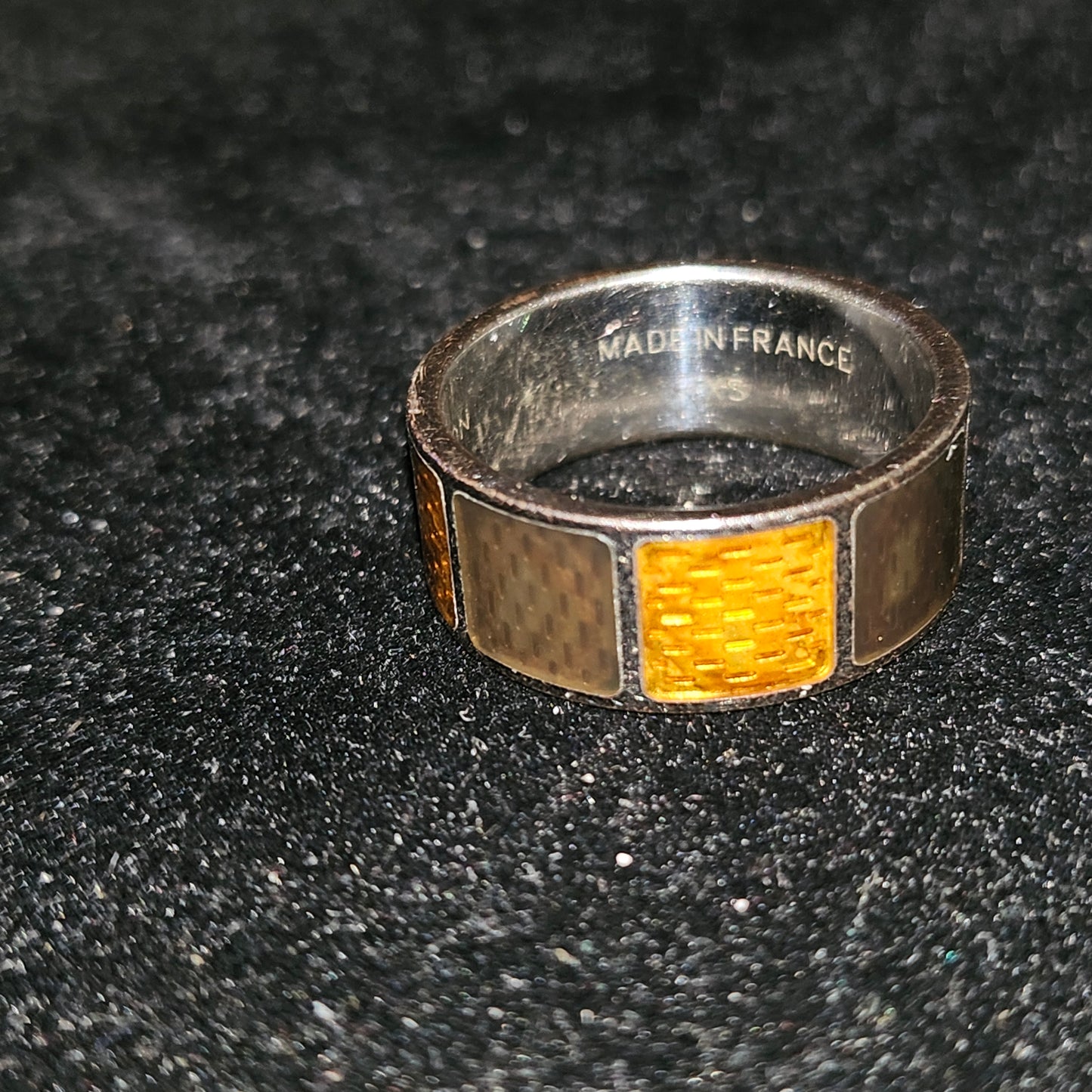 Louis Vuitton sterling & enamel wide unisex band