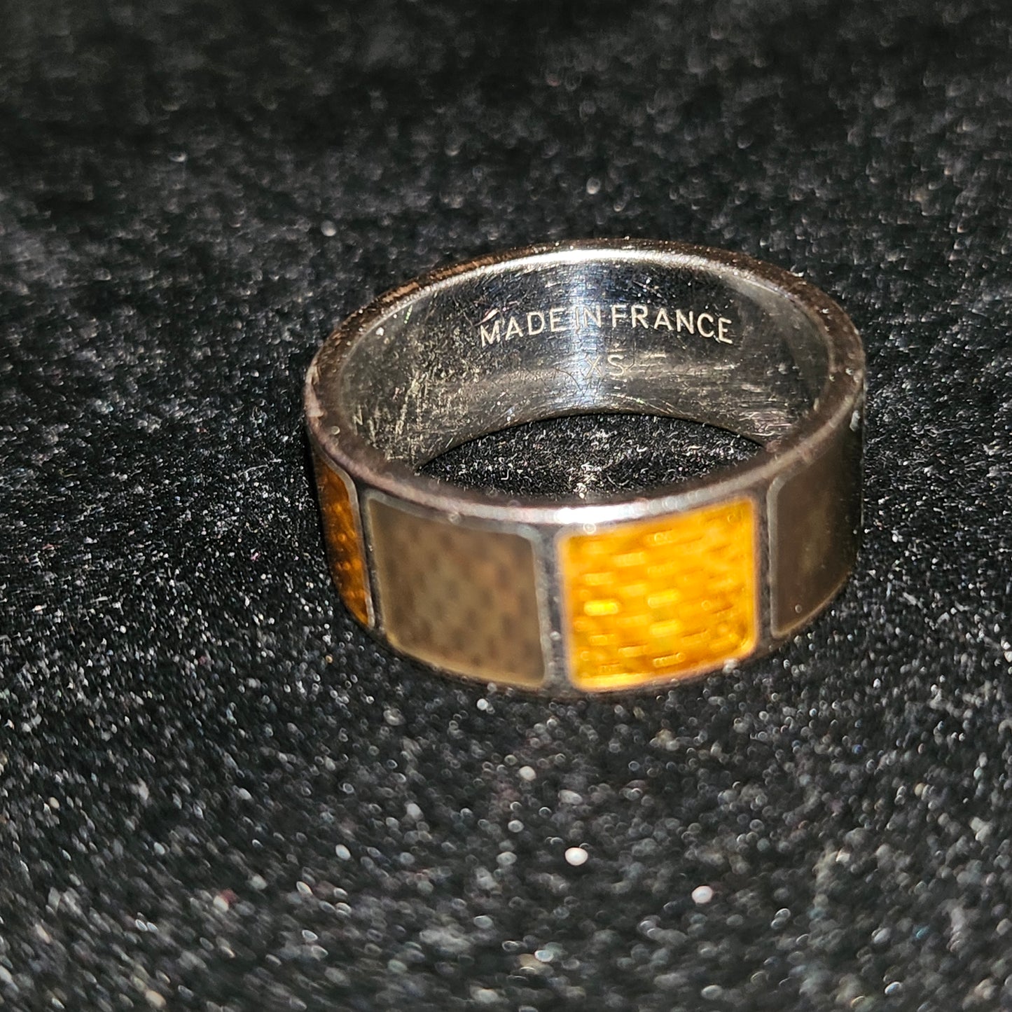 Louis Vuitton sterling & enamel wide unisex band