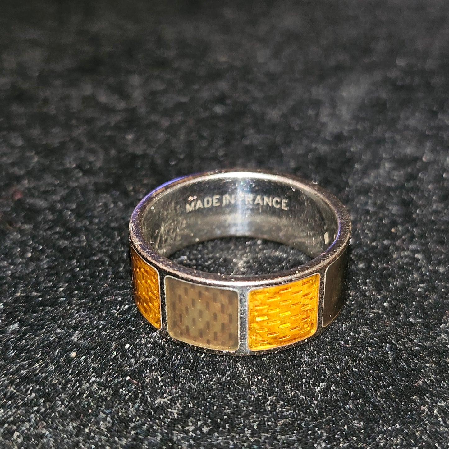 Louis Vuitton sterling & enamel wide unisex band