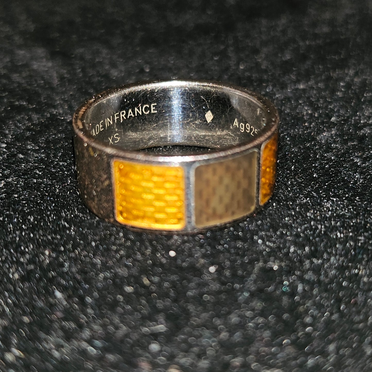 Louis Vuitton sterling & enamel wide unisex band