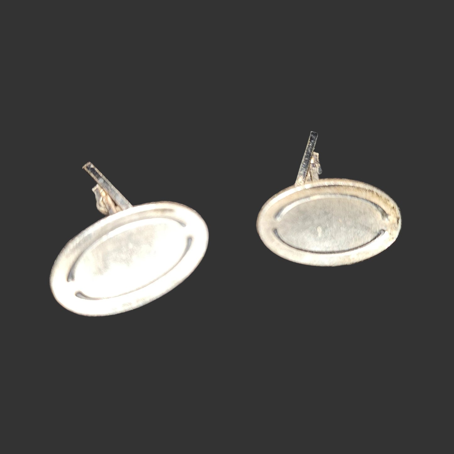 Georg Jensen sterling silver cufflinks with oxidized & engraved design