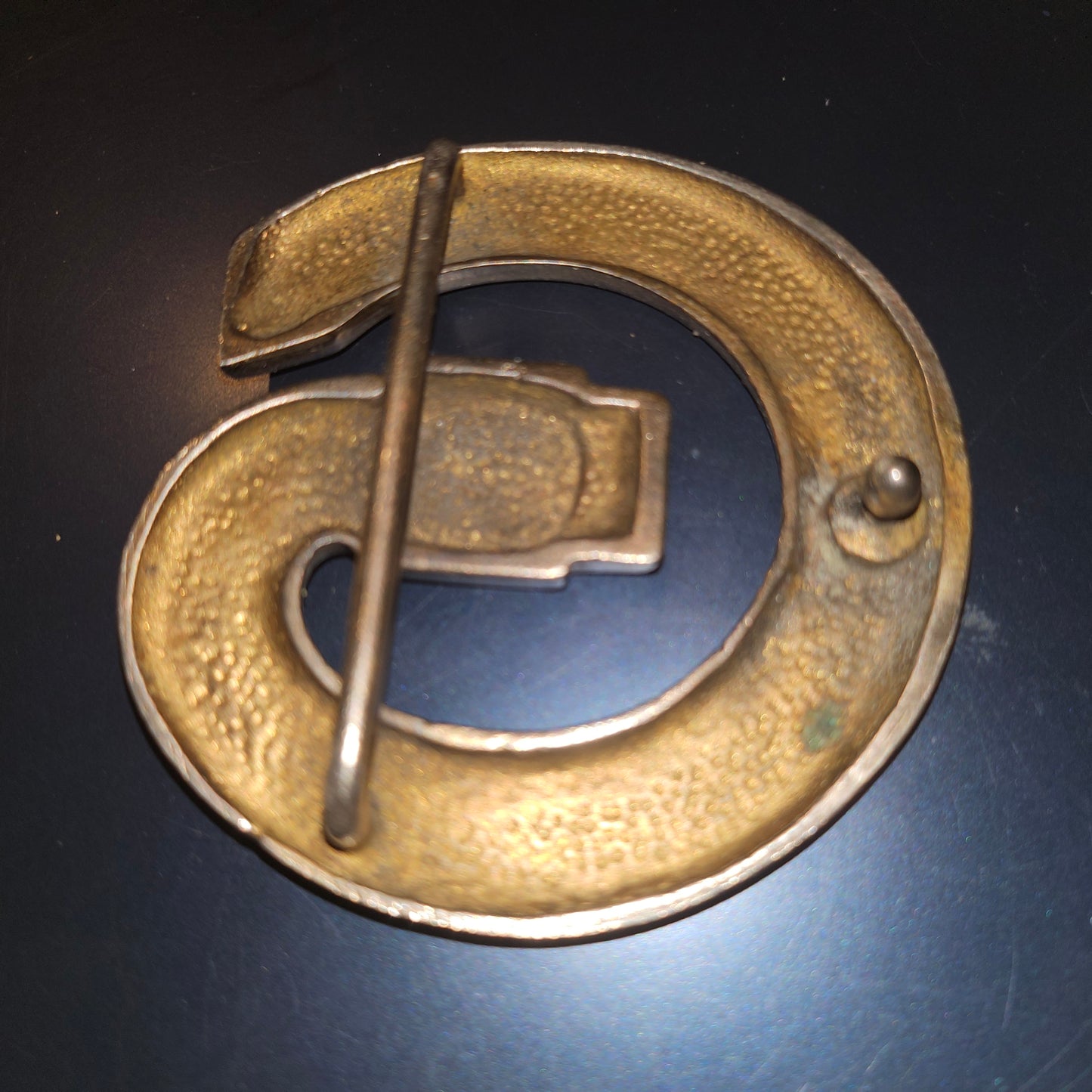 Gucci enamel belt buckle of a blue green & red belt in a large G