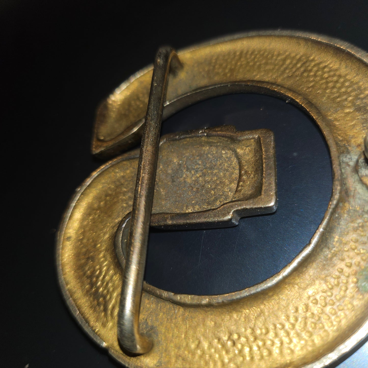Gucci enamel belt buckle of a blue green & red belt in a large G