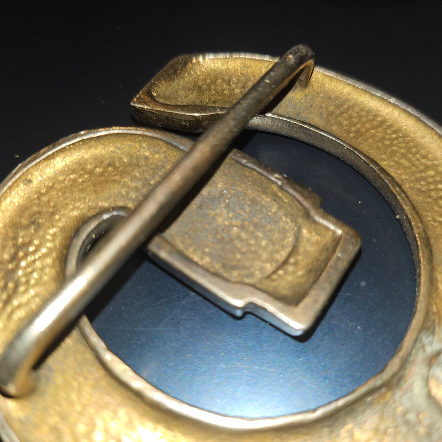 Gucci enamel belt buckle of a blue green & red belt in a large G