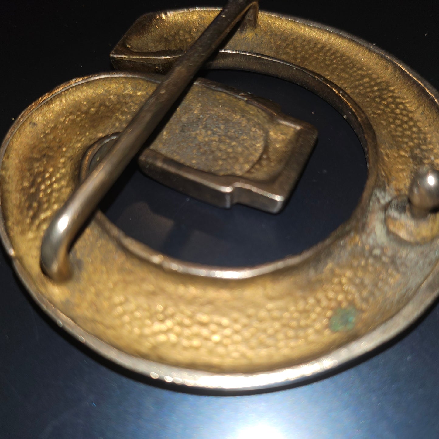 Gucci enamel belt buckle of a blue green & red belt in a large G