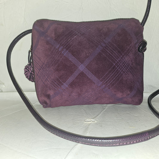 Bottega Veneta purple & blue suede Nodini style purse in a graphic design