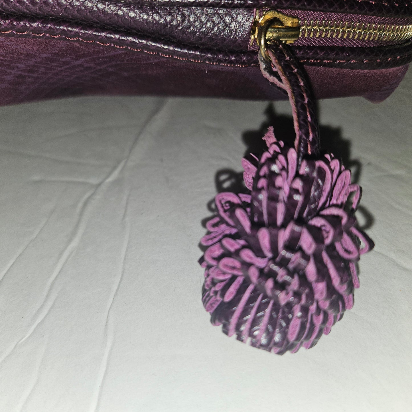 Bottega Veneta purple & blue suede Nodini style purse in a graphic design