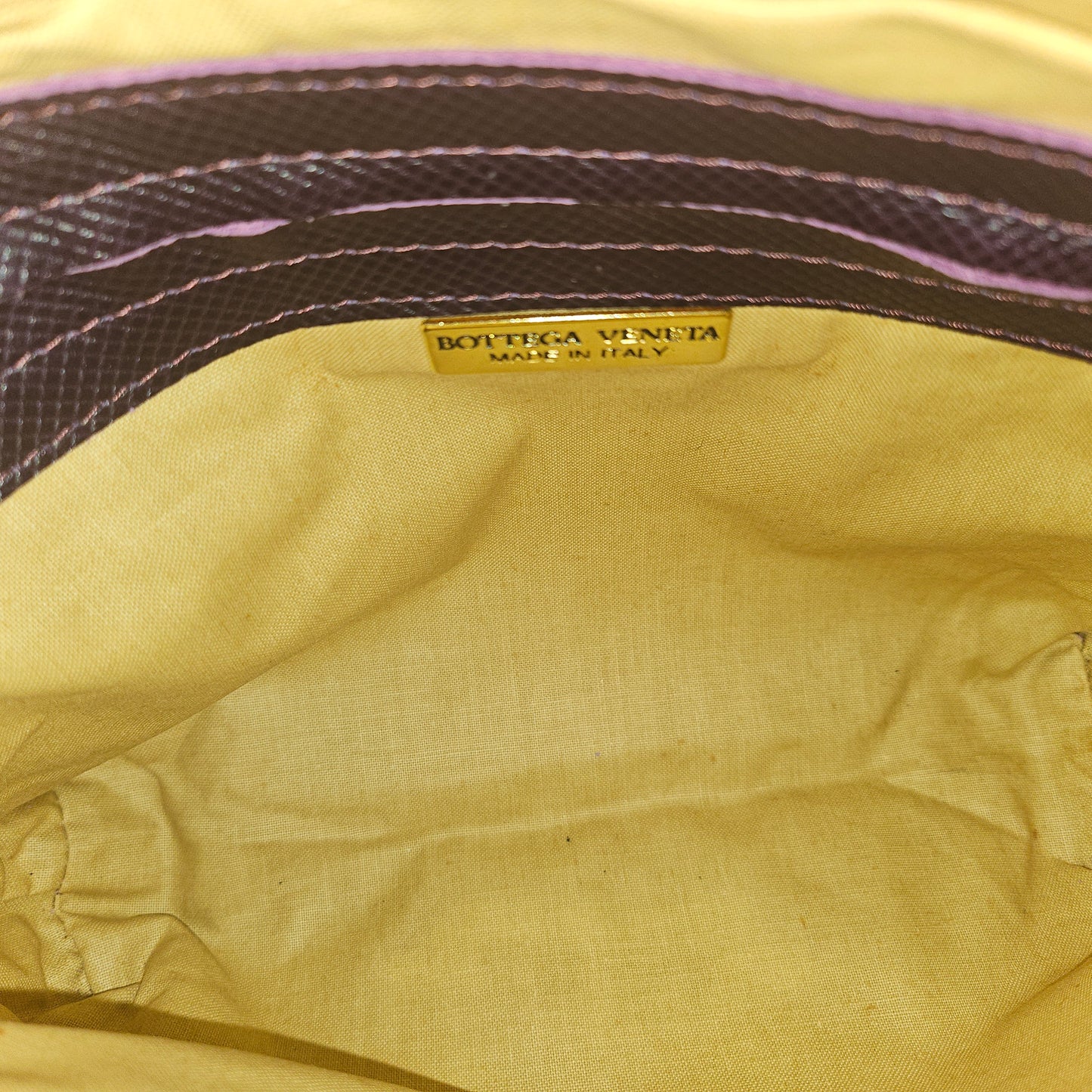Bottega Veneta purple & blue suede Nodini style purse in a graphic design