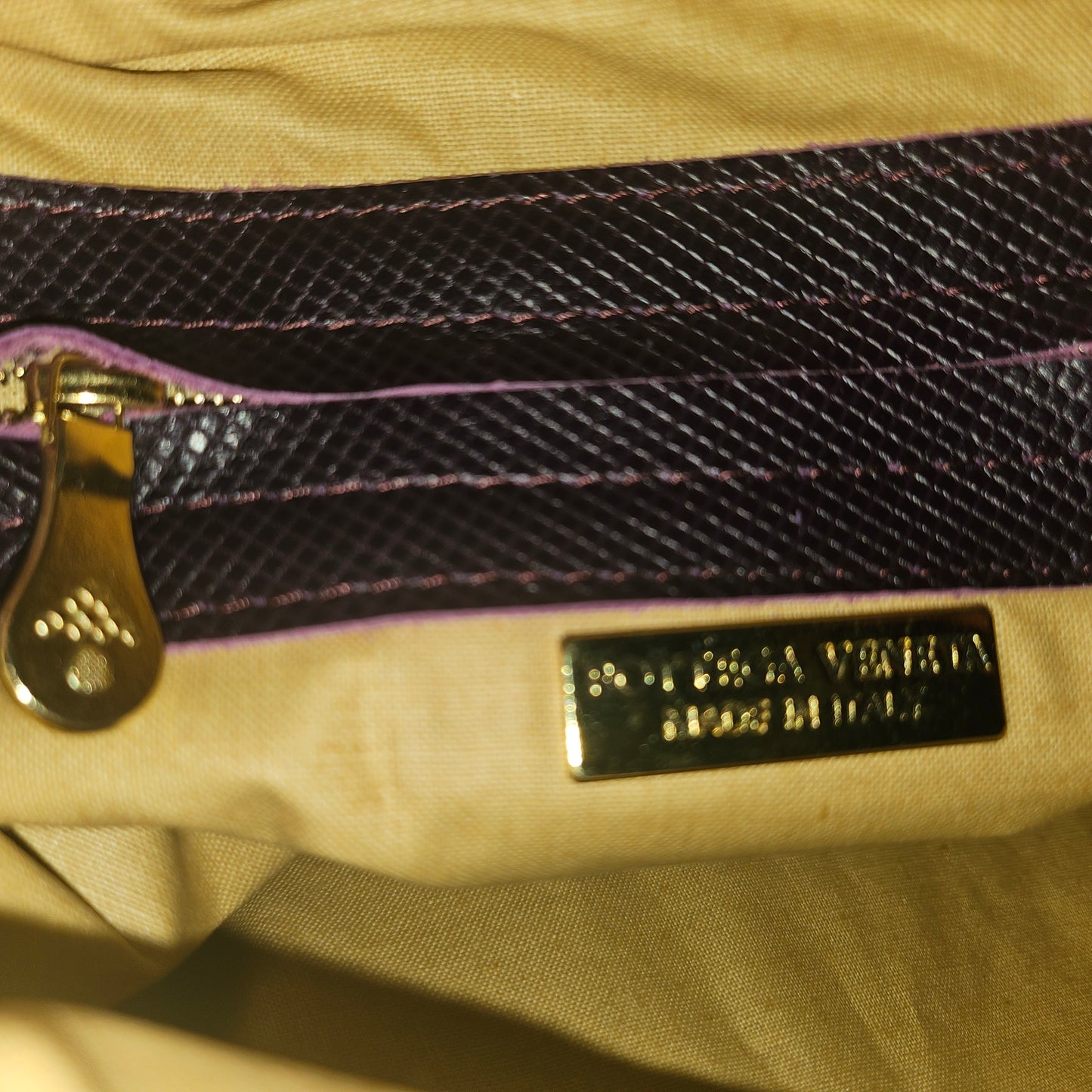 Bottega Veneta purple & blue suede Nodini style purse in a graphic design