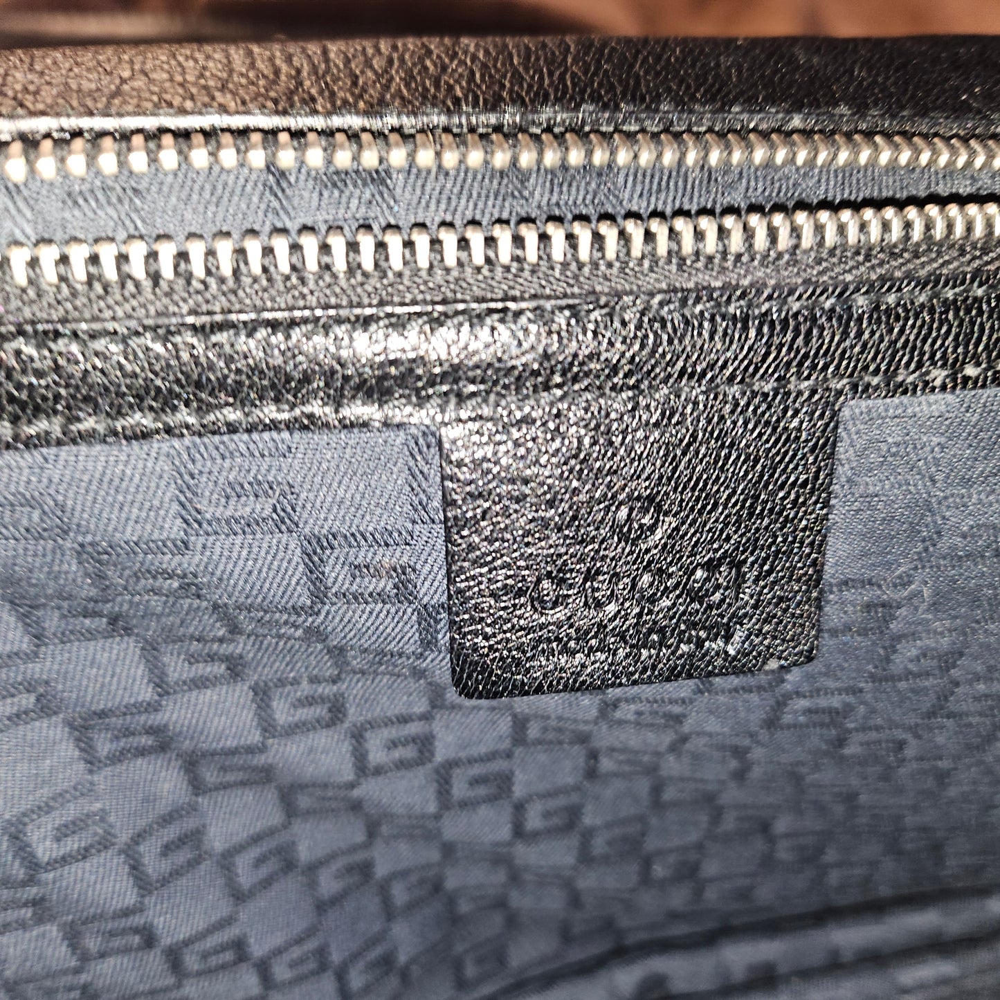 Gucci black velvet over leather Blondie saddle bag with tan stripes