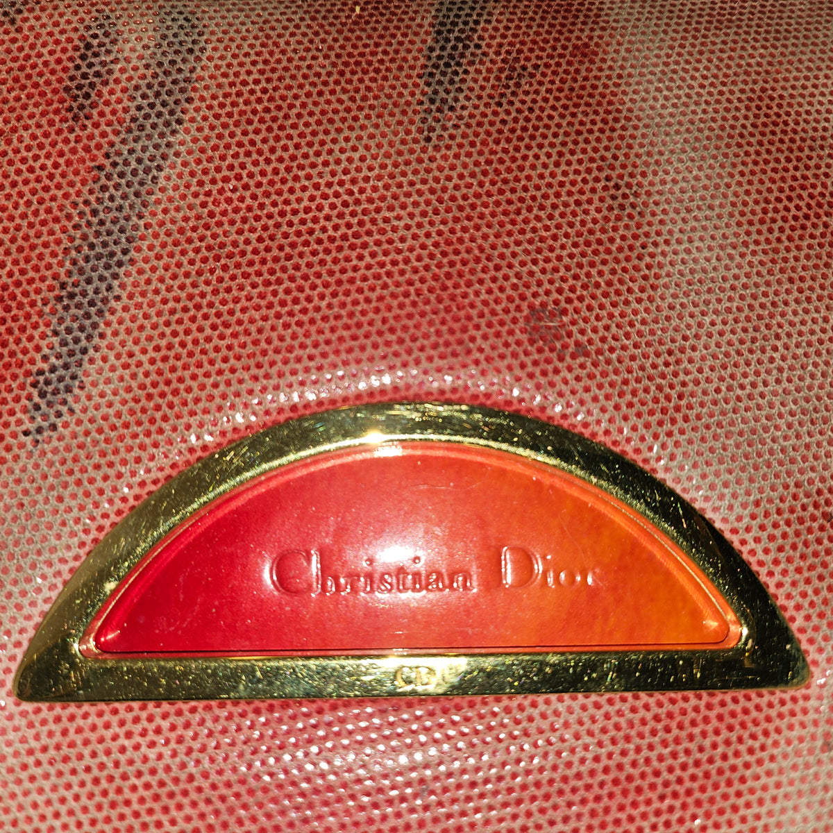 Christian Dior red ombre lizard Malice shoulder bag