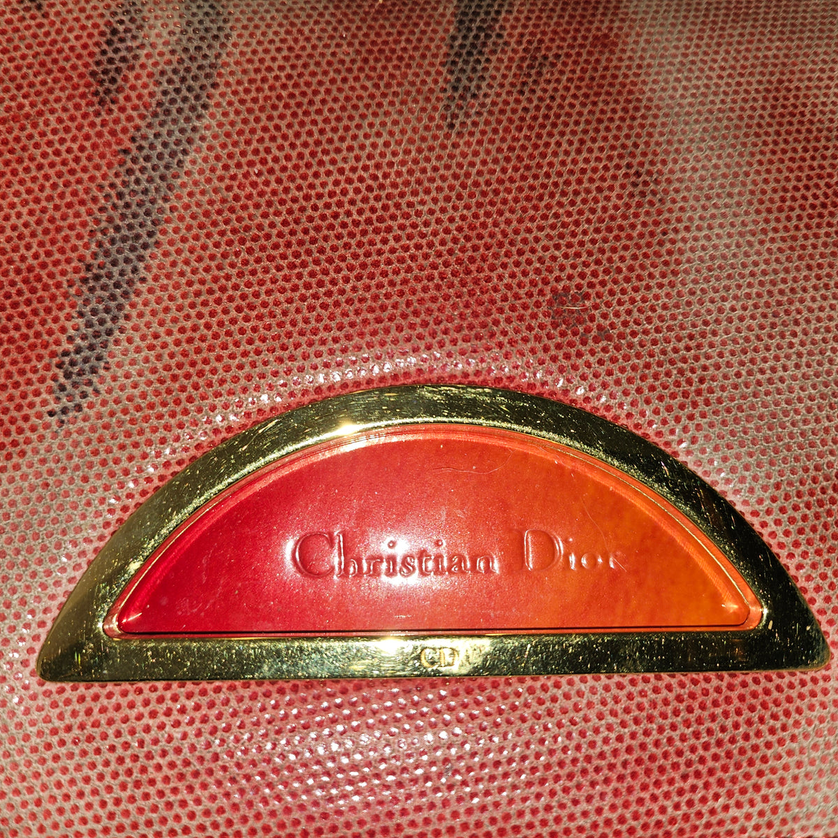 Christian Dior red ombre lizard Malice shoulder bag
