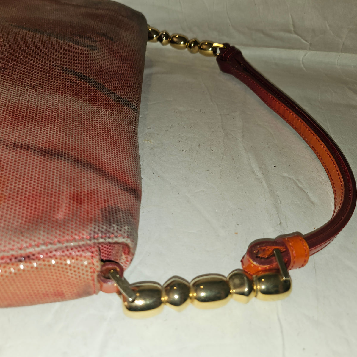 Christian Dior red ombre lizard Malice shoulder bag