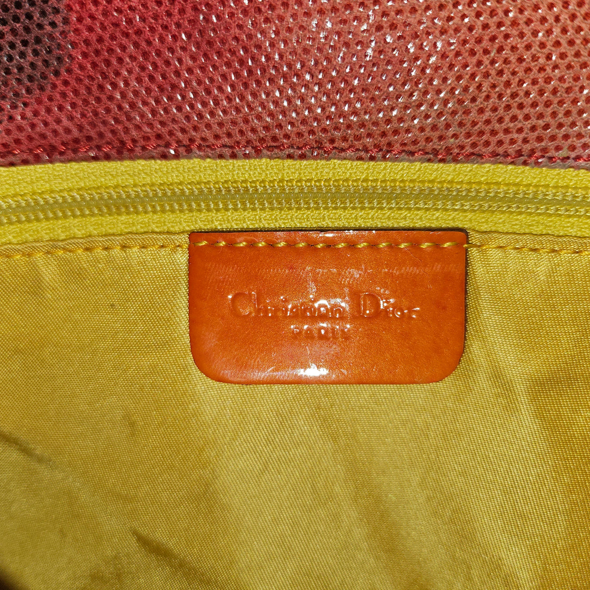 Christian Dior red ombre lizard Malice shoulder bag