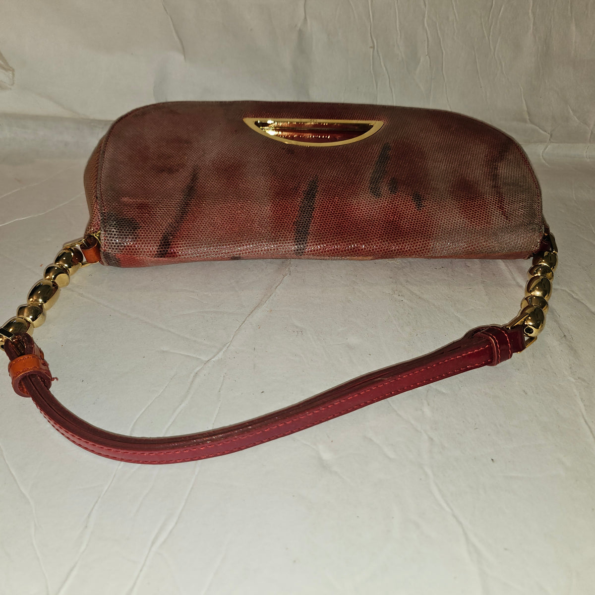 Christian Dior red ombre lizard Malice shoulder bag