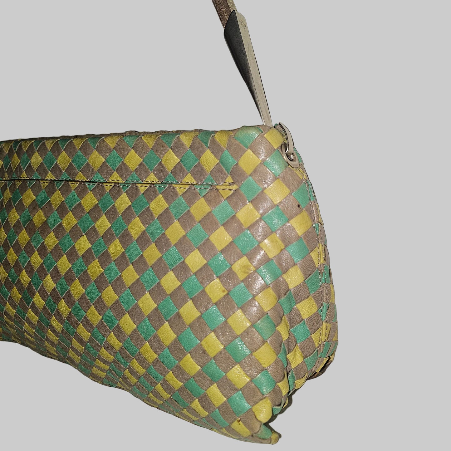 Bottega Veneta multi-colored intrecciatio leather vintage shoulder bag