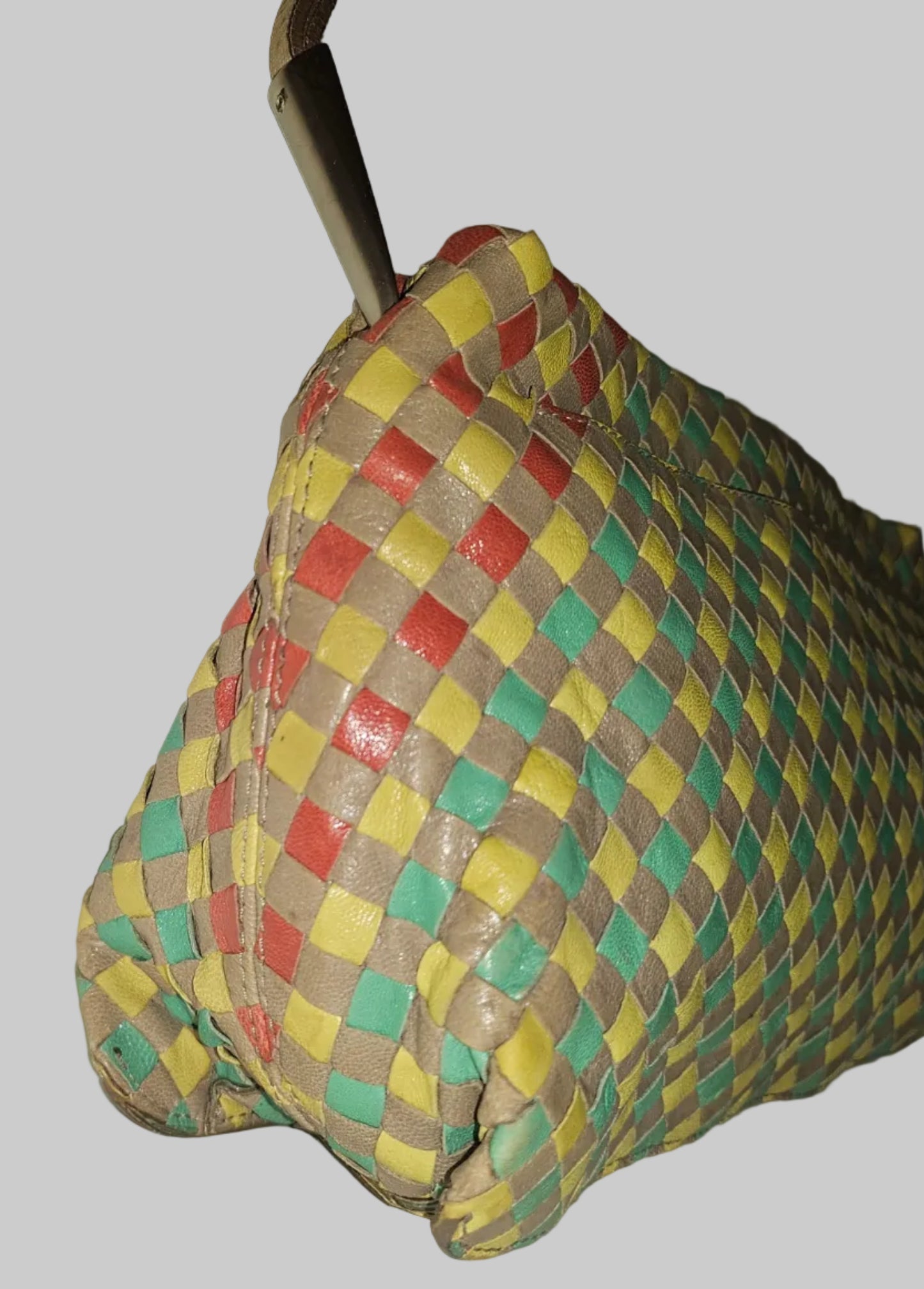 Bottega Veneta multi-colored intrecciatio leather vintage shoulder bag