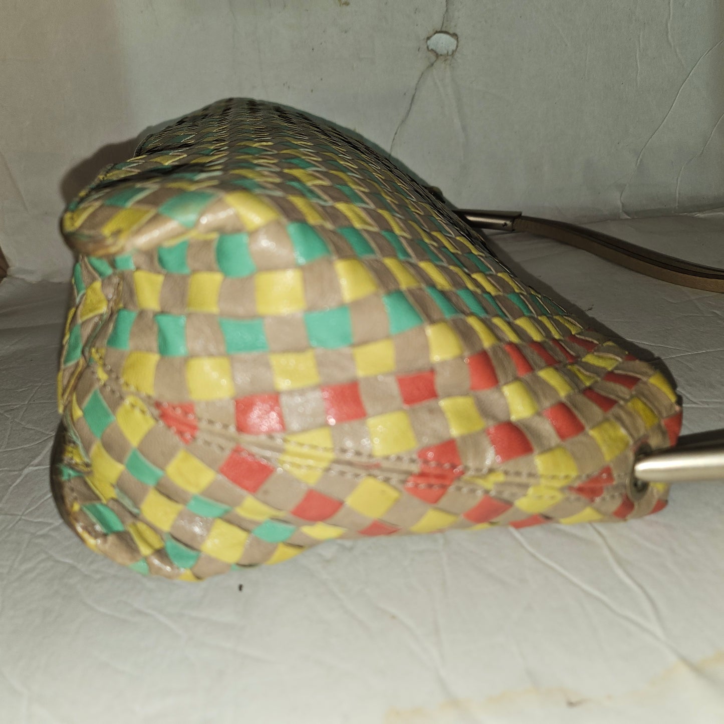 Bottega Veneta multi-colored intrecciatio leather vintage shoulder bag