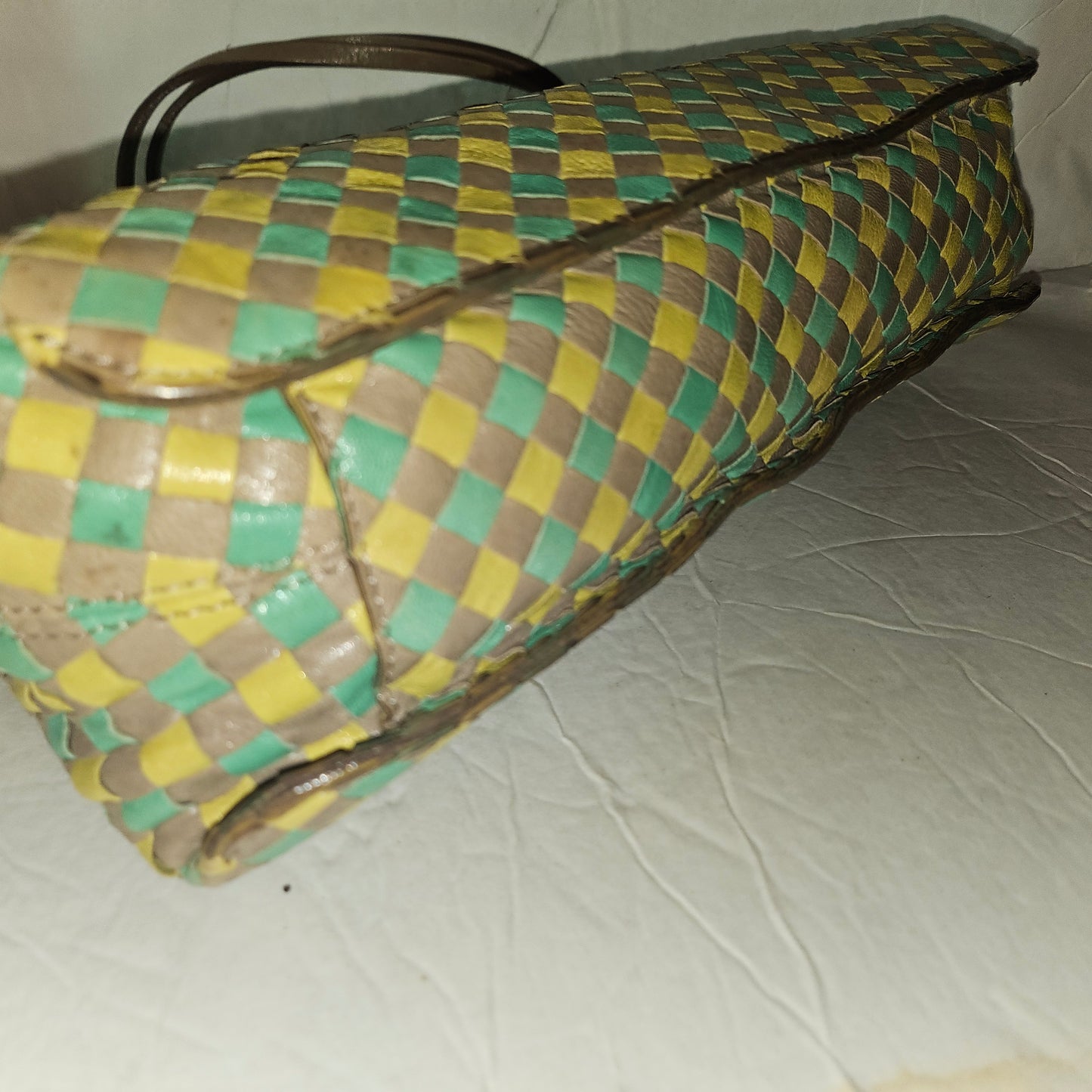Bottega Veneta multi-colored intrecciatio leather vintage shoulder bag