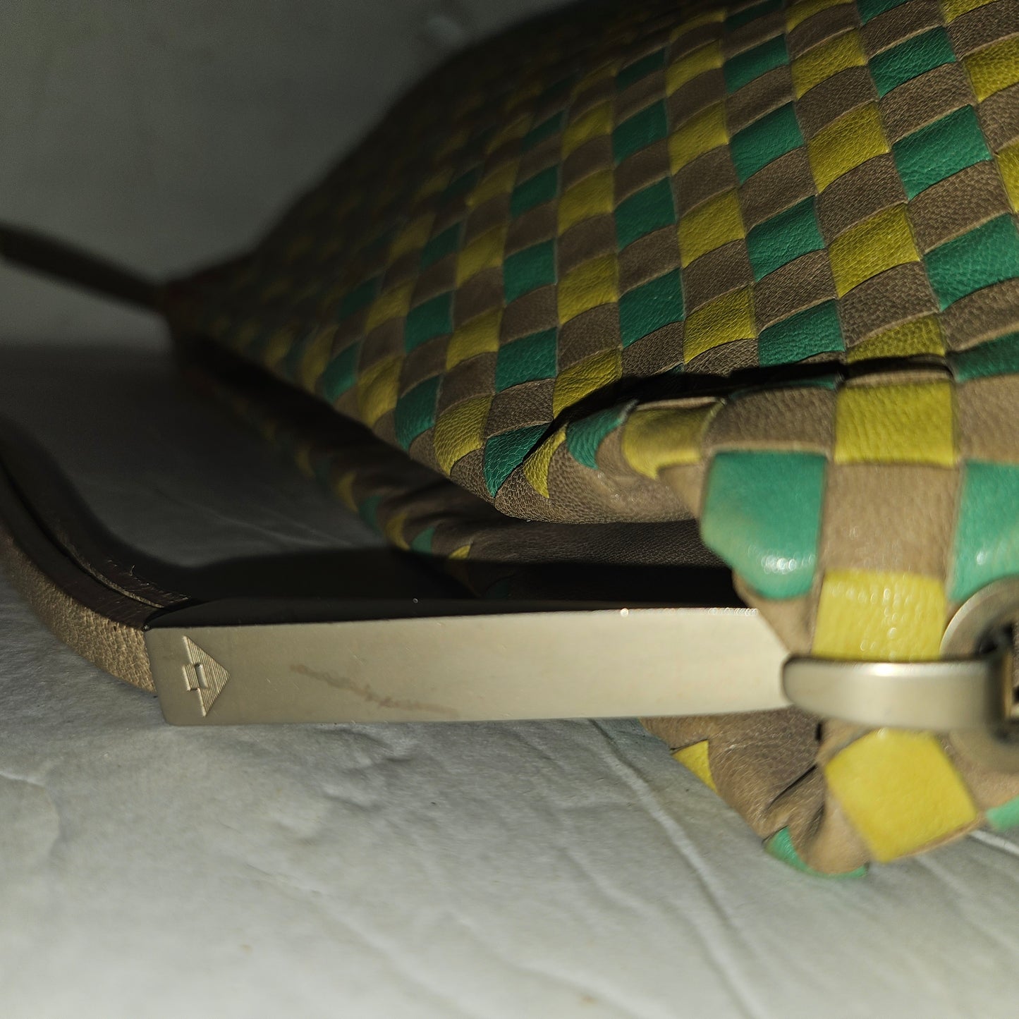 Bottega Veneta multi-colored intrecciatio leather vintage shoulder bag