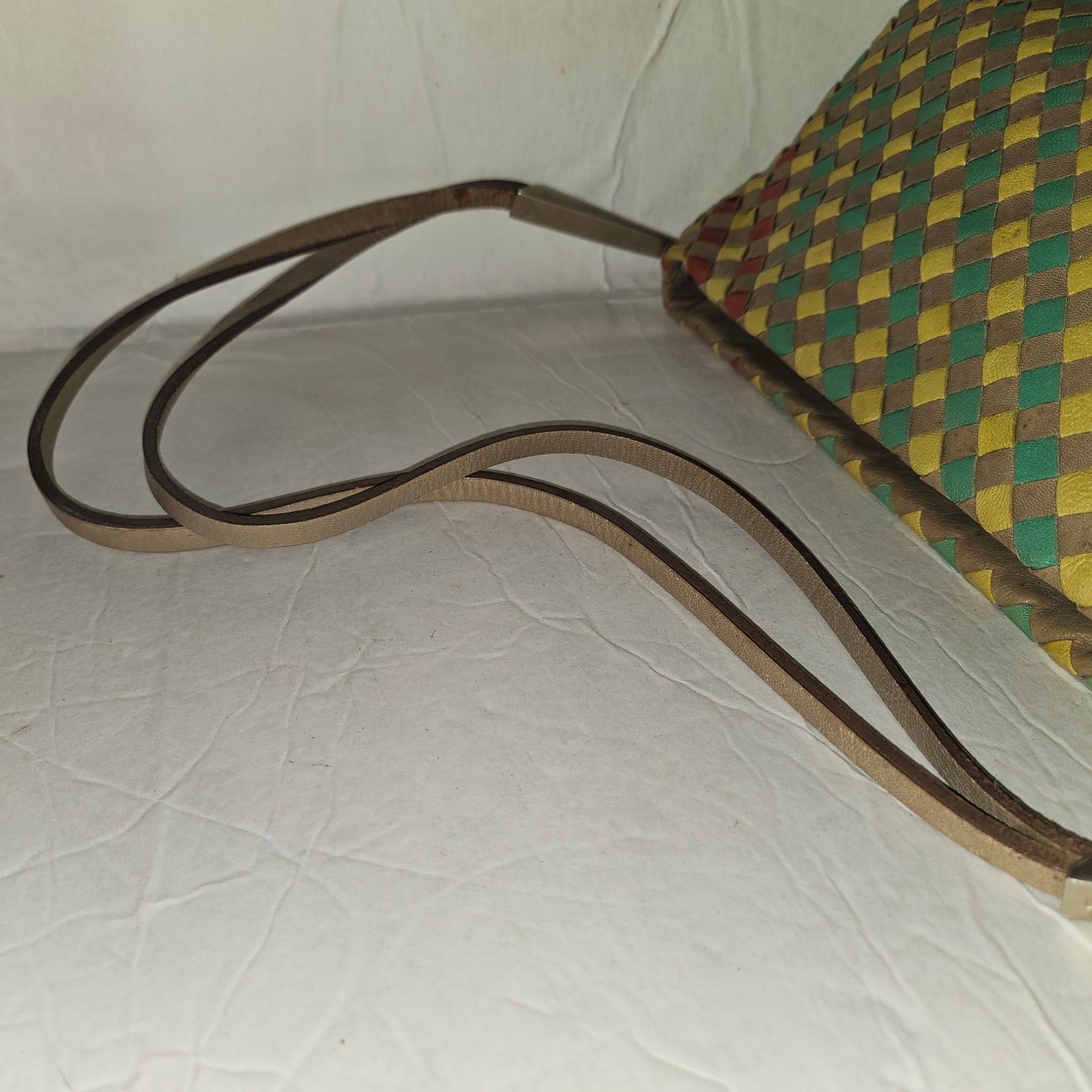Bottega Veneta multi-colored intrecciatio leather vintage shoulder bag
