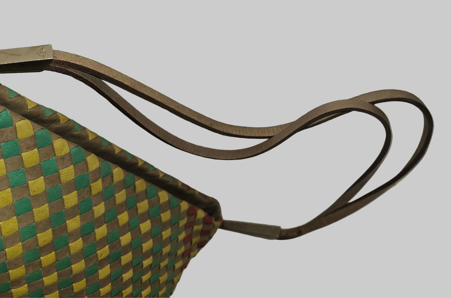 Bottega Veneta multi-colored intrecciatio leather vintage shoulder bag