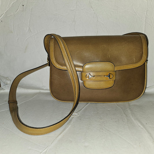 Gucci original 1955 horse-bit toffee & camel leather purse