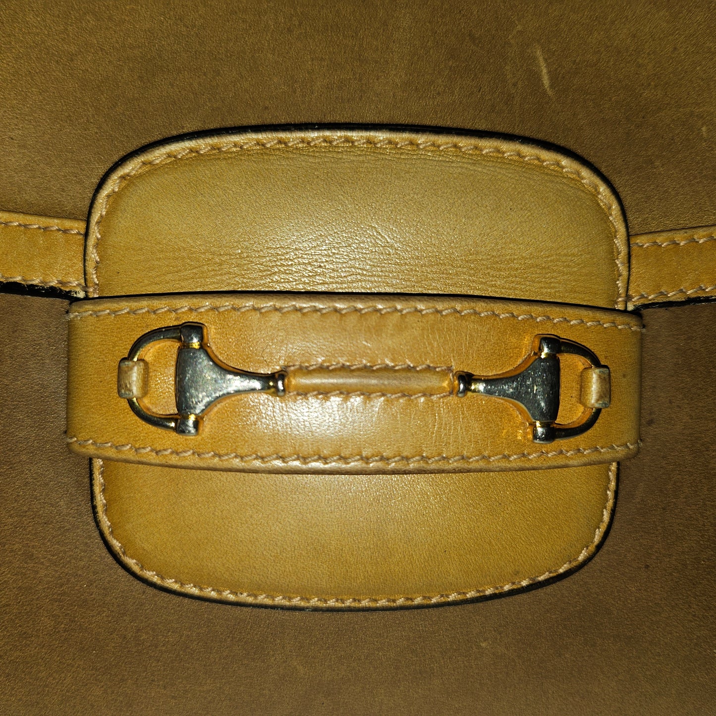 Gucci original 1955 horse-bit toffee & camel leather purse