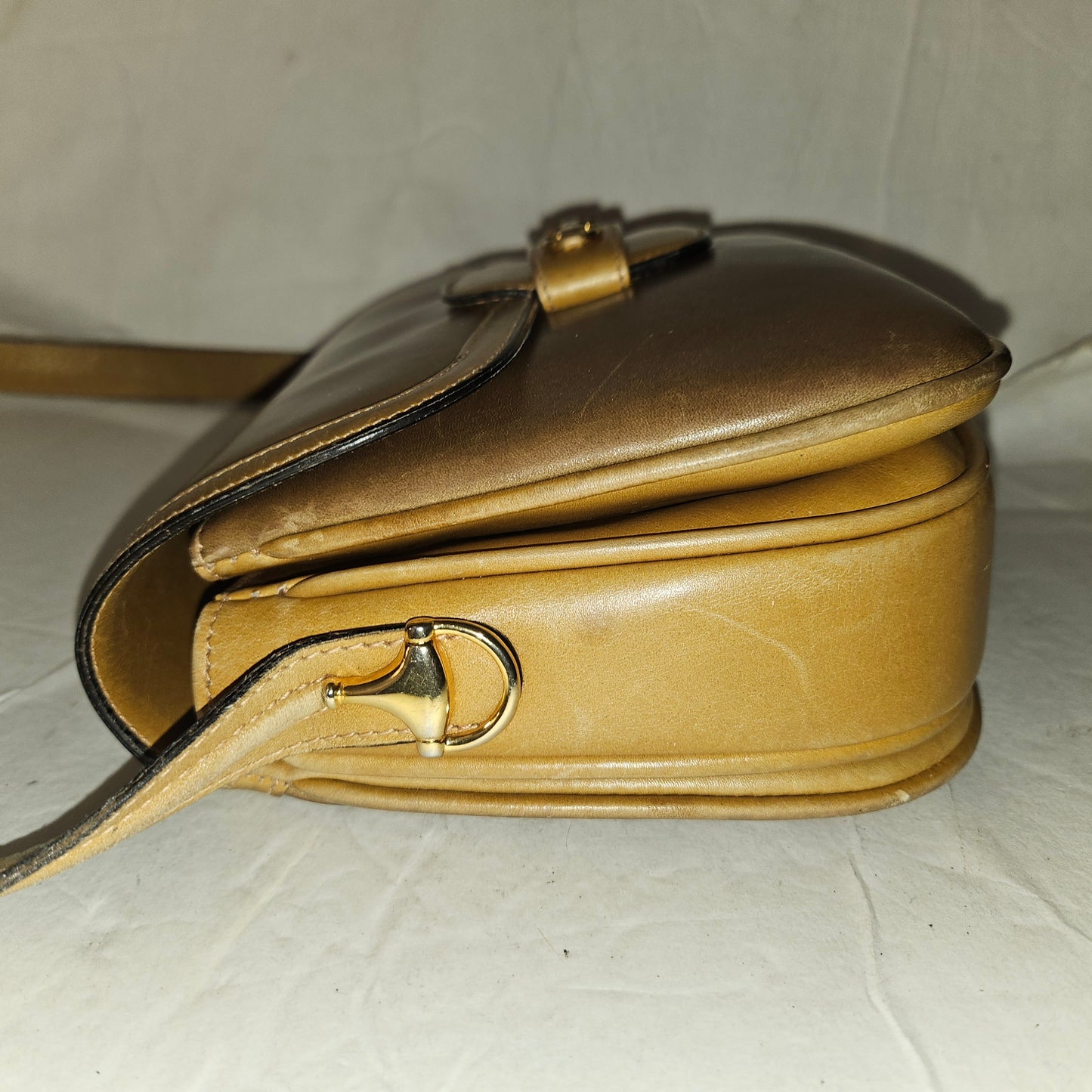 Gucci original 1955 horse-bit toffee & camel leather purse