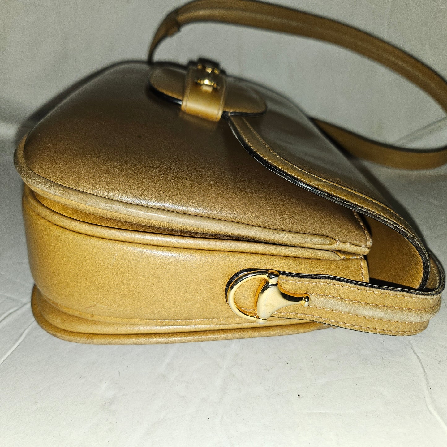 Gucci original 1955 horse-bit toffee & camel leather purse