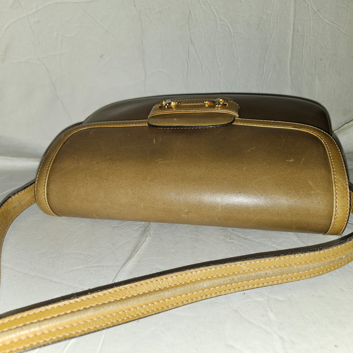 Gucci original 1955 horse-bit toffee & camel leather purse