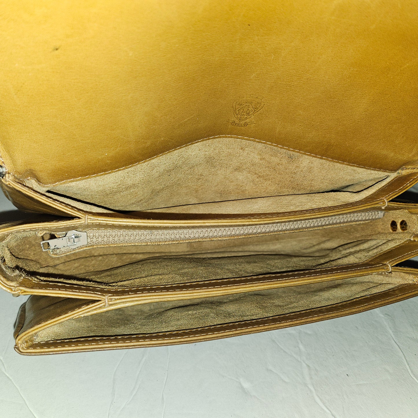 Gucci original 1955 horse-bit toffee & camel leather purse
