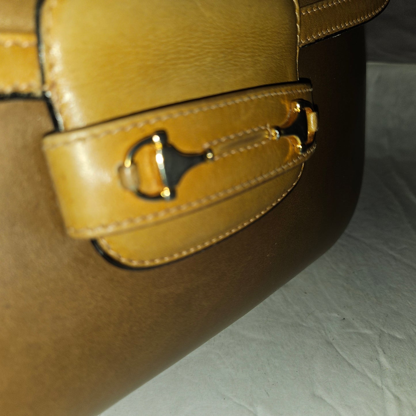 Gucci original 1955 horse-bit toffee & camel leather purse