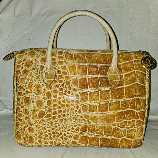 Fendi tan crocodile leather XL satchel two-way