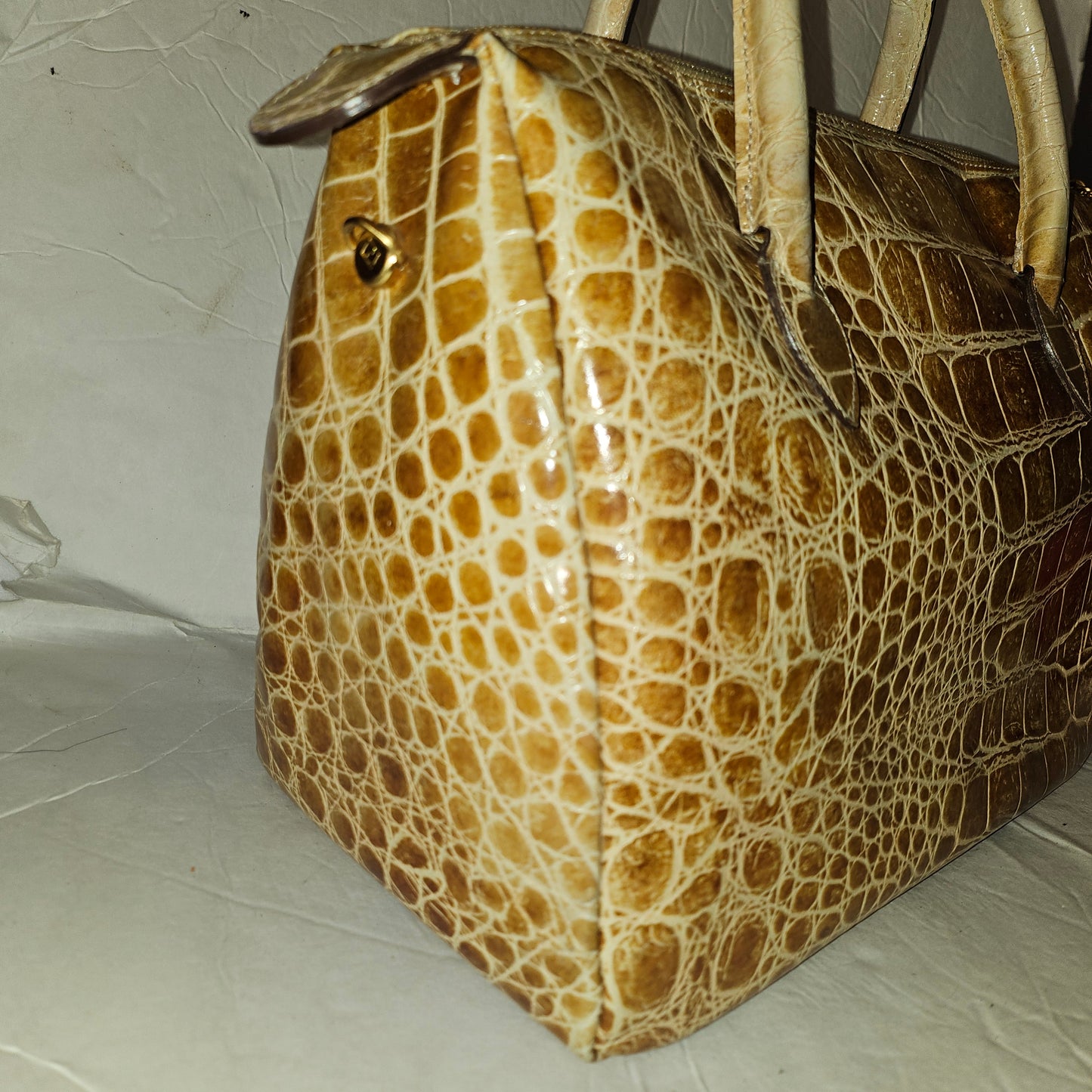 Fendi tan crocodile leather XL satchel two-way