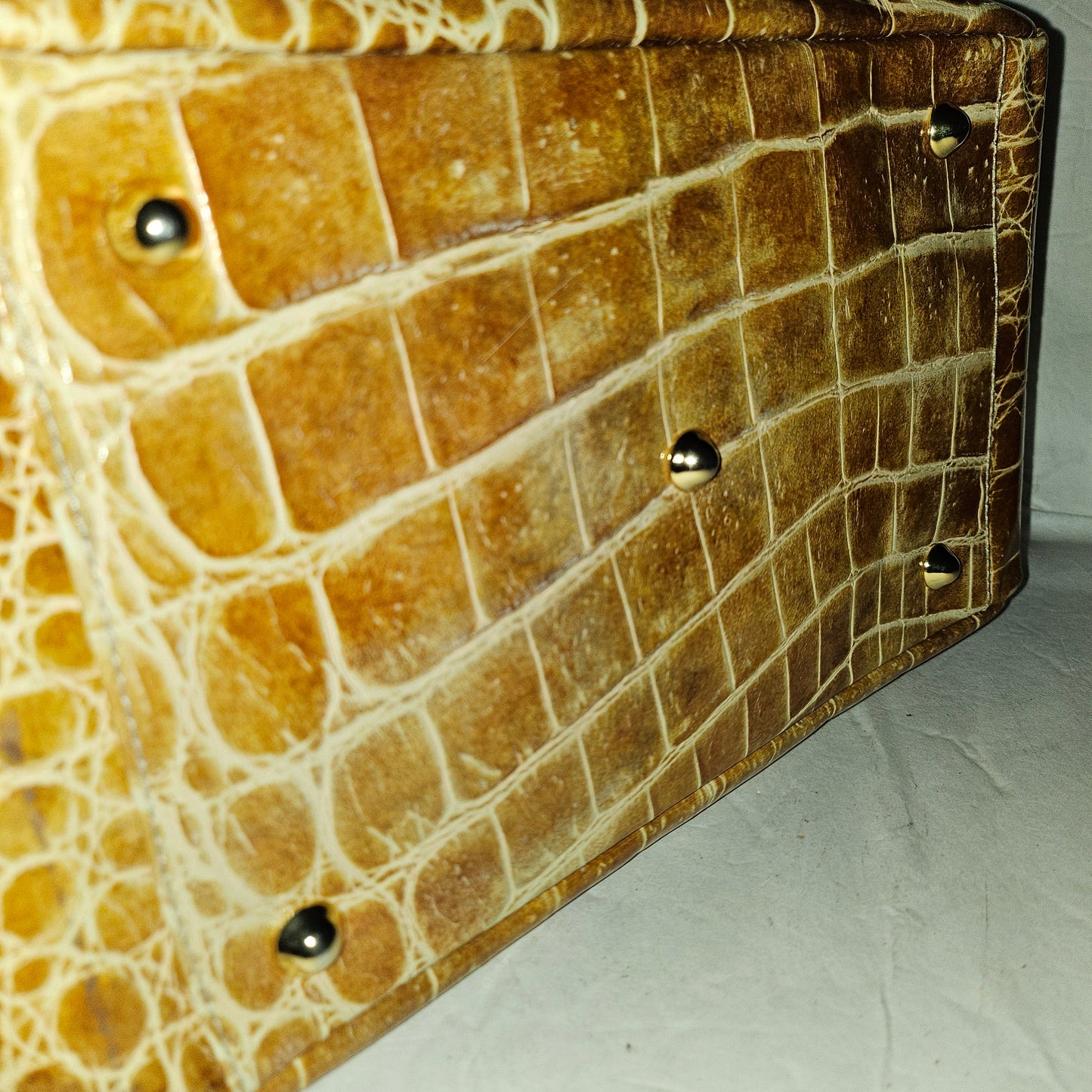 Fendi tan crocodile leather XL satchel two-way
