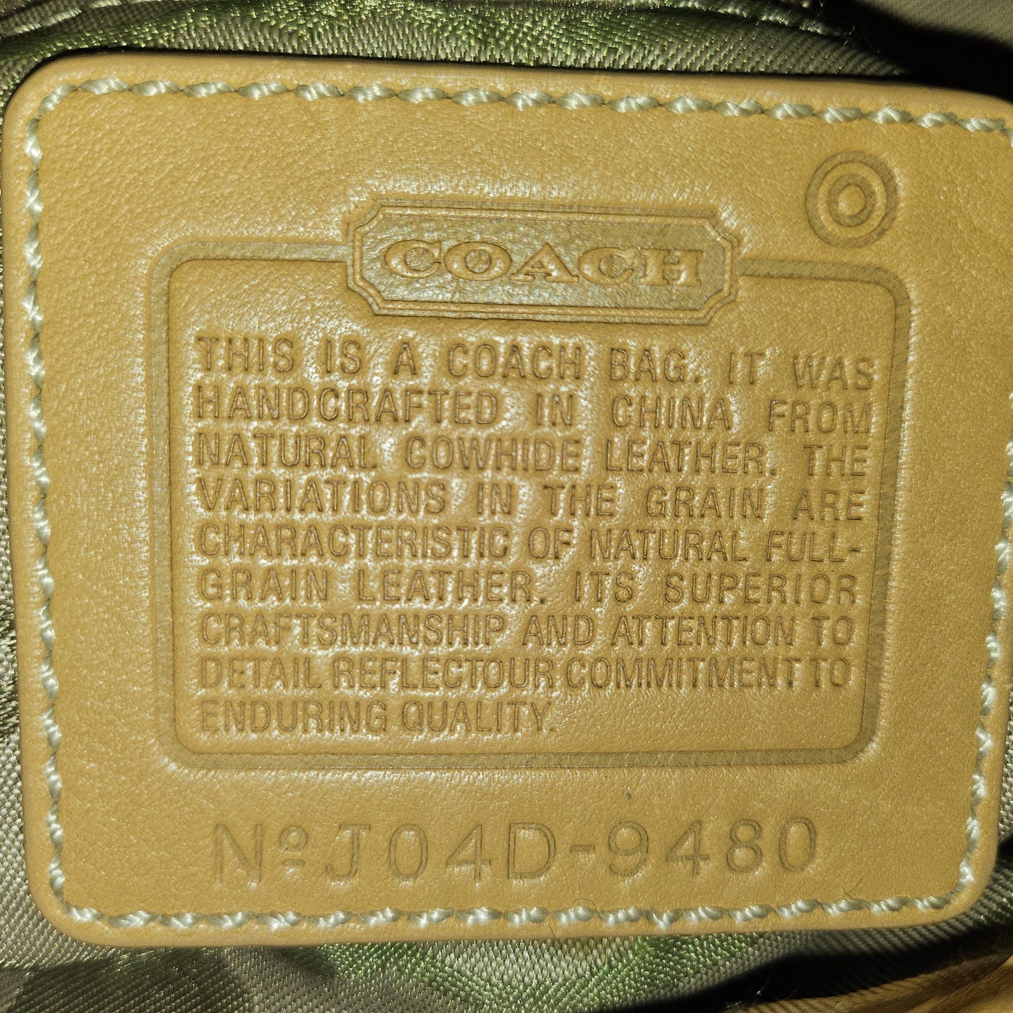 Coach USA camel leather cross body #9480 with nickel hardware