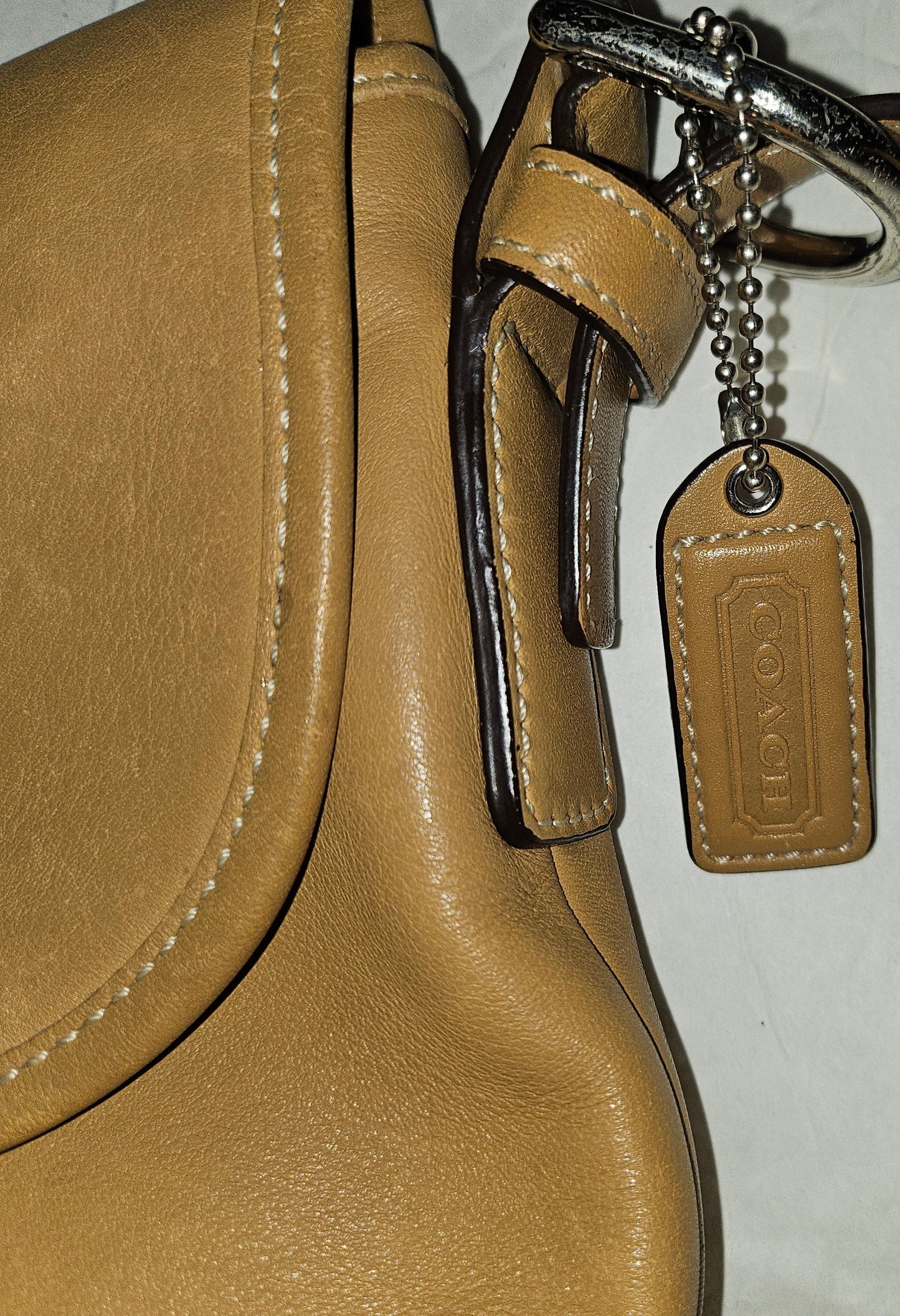 Coach USA camel leather cross body #9480 with nickel hardware