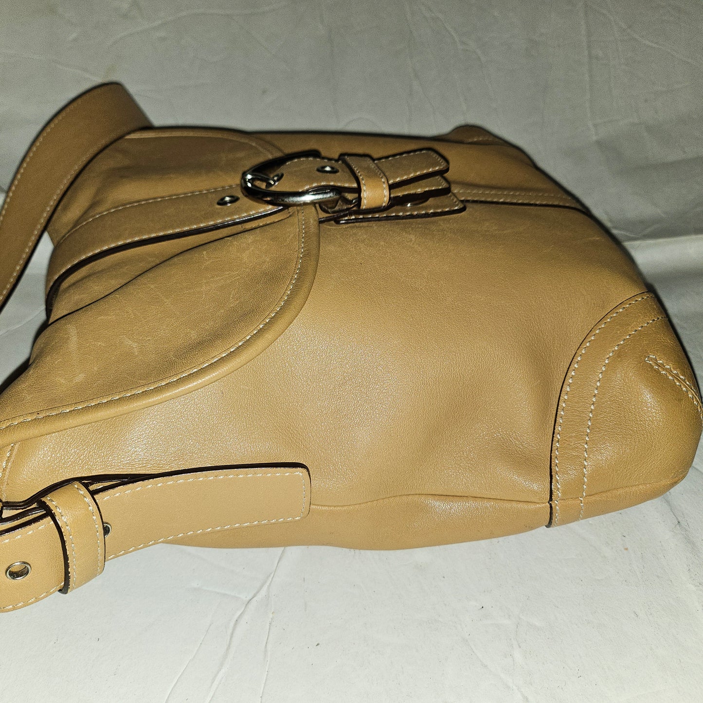 Coach USA camel leather cross body #9480 with nickel hardware