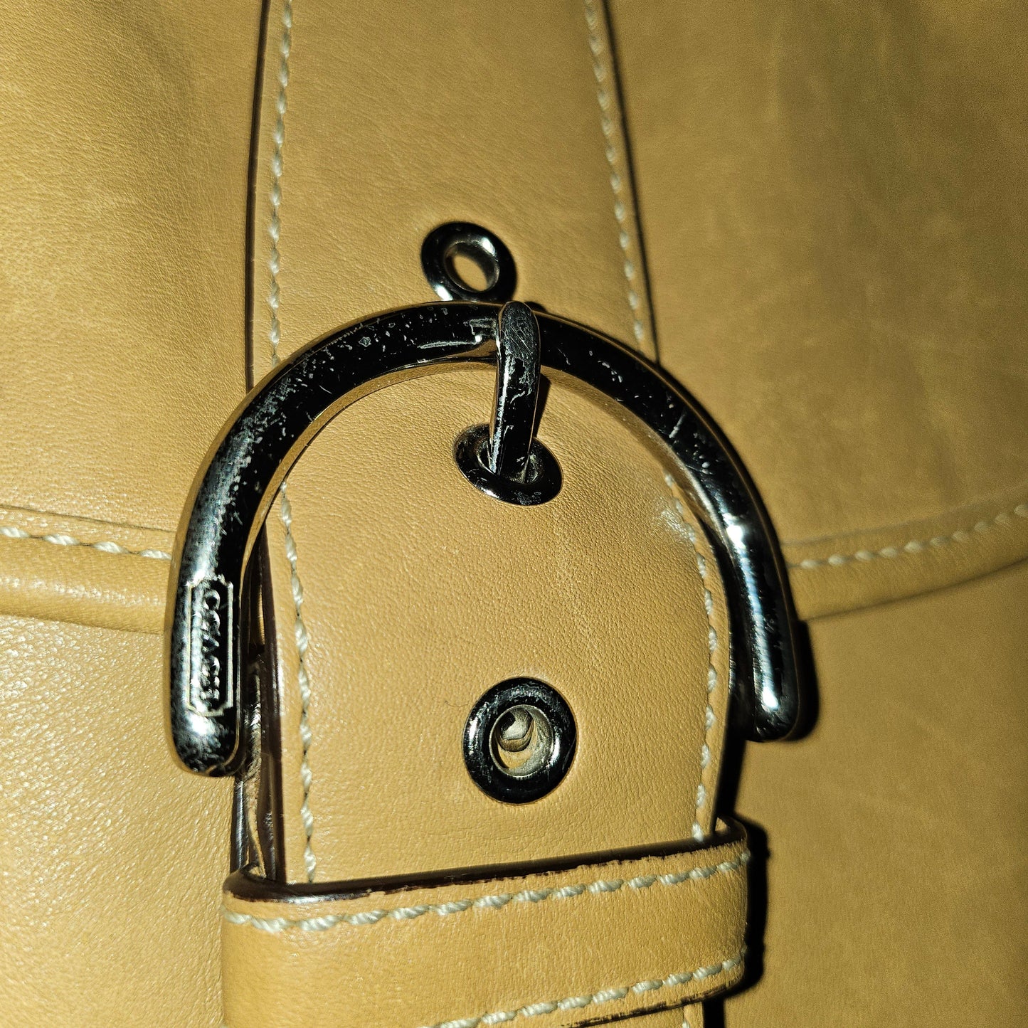 Coach USA camel leather cross body #9480 with nickel hardware