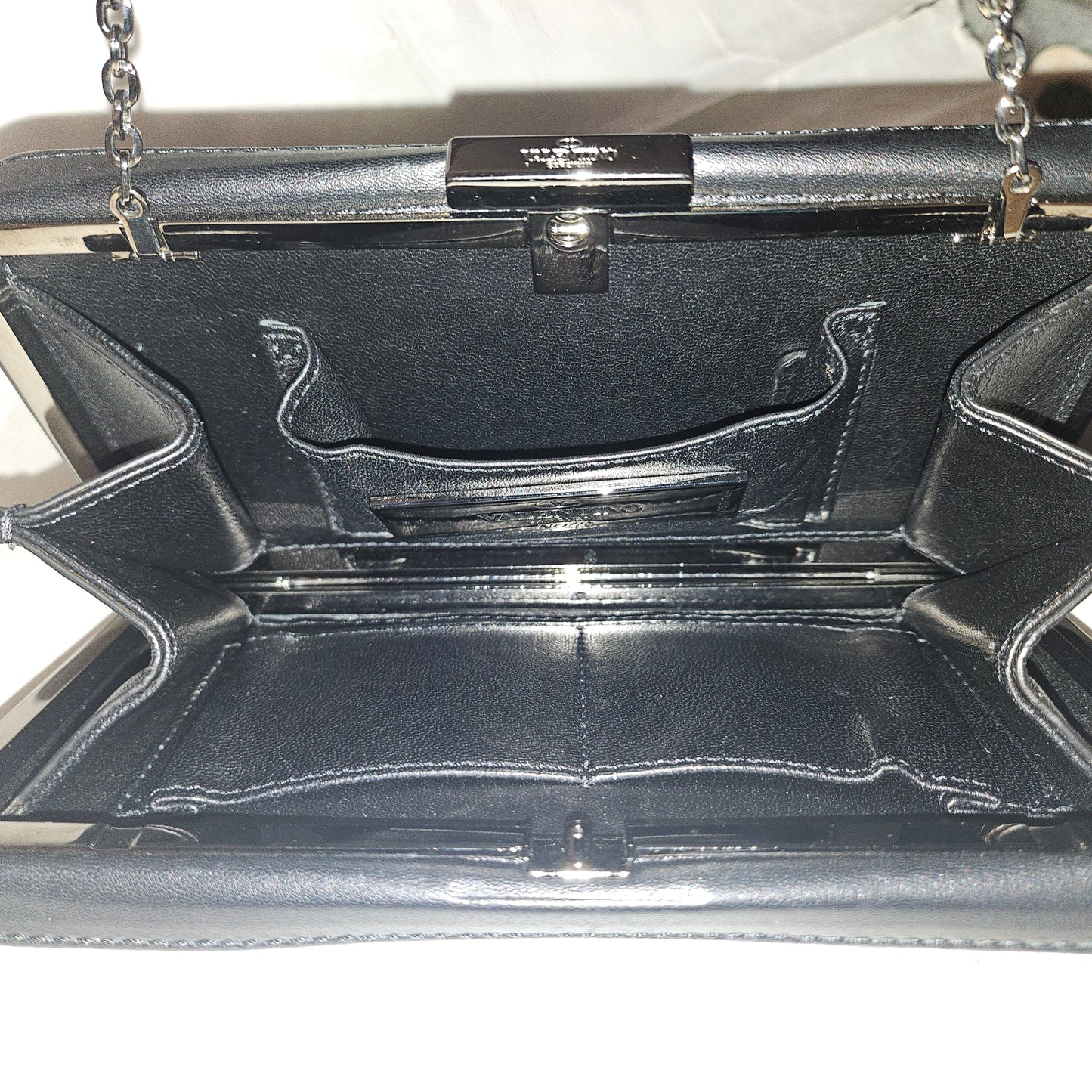 Valentino Black Leather Rockstud Minaudiere w/ Crystal Accents